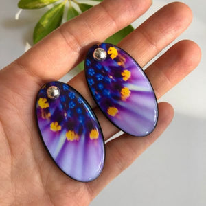 Maxi Aretes Flor Púrpura - Daisy Flower