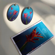 Load image into Gallery viewer, Aretes Ovalados Azules Heliconia