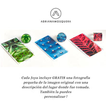 Load image into Gallery viewer, Aretes Redondos con Fotografía de Azulejos de Mosaico Rosa en plata 925