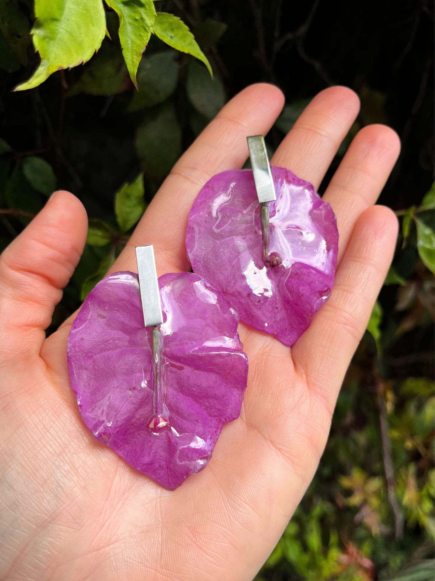 Aretes de Bugambilia Violeta Inmortalizados