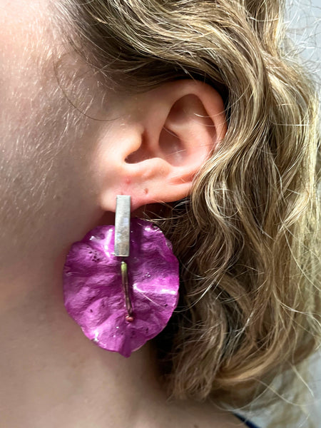Aretes de Bugambilia Violeta Inmortalizados